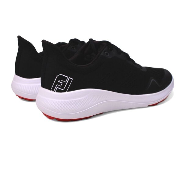 FootJoy FJ Flex Spikeless Golf Sports Shoes Men's  Black/Red 56141 Medium Width - Picture 8 of 11